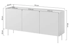 Bogart Komody*DESIN KOMODA 170 3D4SZ - cashmere / dąb nagano