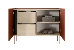 Bogart Komody*DESIN KOMODA 120 2D2SZ - ceramic red / dąb nagano