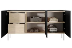 Bogart Komody*DESIN KOMODA 170 3D2SZ - czarny mat / dąb nagano