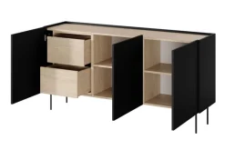 Bogart Komody*DESIN KOMODA 170 3D2SZ - czarny mat / dąb nagano