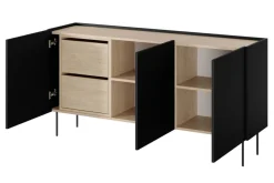Bogart Komody*DESIN KOMODA 170 3D2SZ - czarny mat / dąb nagano