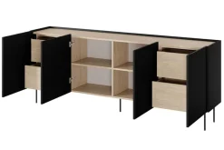 Bogart Komody*DESIN KOMODA 220 4D4SZ - czarny mat / dąb nagano