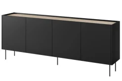 Bogart Komody*DESIN KOMODA 220 4D4SZ - czarny mat / dąb nagano