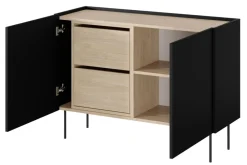 Bogart Komody*DESIN KOMODA 120 2D2SZ - czarny mat / dąb nagano