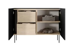 Bogart Komody*DESIN KOMODA 120 2D2SZ - czarny mat / dąb nagano