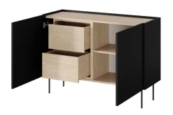 Bogart Komody*DESIN KOMODA 120 2D2SZ - czarny mat / dąb nagano