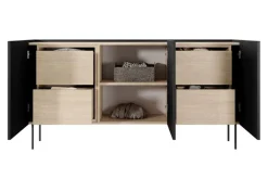 Bogart Komody*DESIN KOMODA 170 3D4SZ - czarny mat / dąb nagano