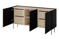 Bogart Komody*DESIN KOMODA 170 3D4SZ - czarny mat / dąb nagano