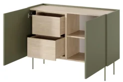 Bogart Komody*DESIN KOMODA 120 2D2SZ - oliwka / dąb nagano