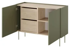 Bogart Komody*DESIN KOMODA 120 2D2SZ - oliwka / dąb nagano