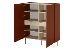 Bogart Komody*DESIN KREDENS 120 2D2SZ - ceramic red / dąb nagano