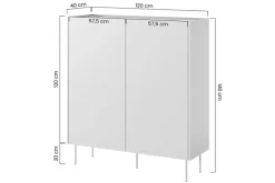 Bogart Komody*DESIN KREDENS 120 2D2SZ - czarny mat / dąb nagano