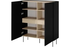 Bogart Komody*DESIN KREDENS 120 2D2SZ - czarny mat / dąb nagano