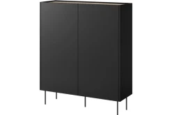 Bogart Komody*DESIN KREDENS 120 2D2SZ - czarny mat / dąb nagano