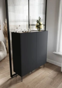 Bogart Komody*DESIN KREDENS 120 2D2SZ - czarny mat / dąb nagano