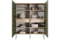 Bogart Komody*DESIN KREDENS 120 2D2SZ - oliwka / dąb nagano