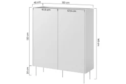 Bogart Komody*DESIN KREDENS 120 2D2SZ - oliwka / dąb nagano