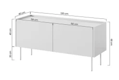 Bogart Szafki Rtv*DESIN RTV 120 2D - ceramic red / dąb nagano