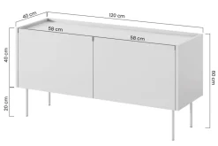 Bogart Szafki Rtv*DESIN RTV 120 2D - ceramic red / dąb nagano