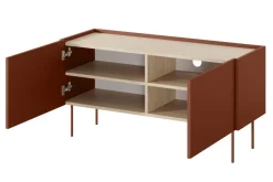 Bogart Szafki Rtv*DESIN RTV 120 2D - ceramic red / dąb nagano