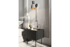 Bogart Szafki I Regały*DESIN SZAFKA NOCNA 45 1SZ - czarny mat / dąb nagano