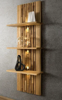 Dekort Półki Do Jadalni|Półki Do Sypialni*Drewniany panel wiszący z półkami Tramonto Typ 33