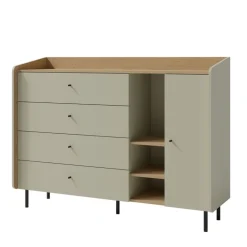 Meblar Komody Do Przedpokoju|Komody Młodzieżowe*Duża komoda 155 cm z szafkami i szufladami do pokoju Alessio AE7 eukaliptus