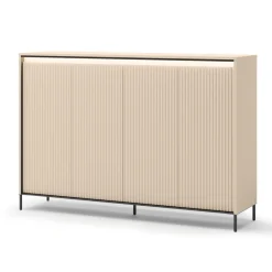 Lenart Komody Do Biura|Komody Do Przedpokoju*Duża komoda do garderoby z LED TREND TG-04 Beż piaskowy + czarny