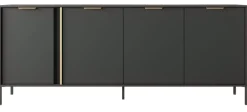 Laski Meble Komody Do Przedpokoju|Komody Do Jadalni*Duża komoda do salonu 203 cm antracyt złoto Lars 4d