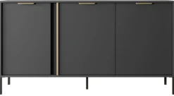 Laski Meble Komody Do Przedpokoju|Komody Do Jadalni*Duża komoda do salonu antracyt złoto Lars 3d