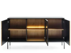 Piaski Komody*Duża komoda z oświetleniem Sento czarny / dąb wotan