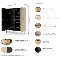 Lenart Komody Do Przedpokoju|Komody Do Jadalni*Duża komoda z oświetleniem LED Flow FW-02 dąb vincenza bielona/czarny