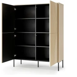 Lenart Komody Do Przedpokoju|Komody Do Jadalni*Duża komoda z oświetleniem LED Flow FW-02 dąb vincenza bielona/czarny