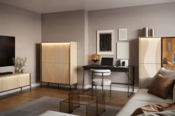 Lenart Komody Do Przedpokoju|Komody Do Jadalni*Duża komoda z oświetleniem LED Flow FW-02 dąb vincenza bielona/czarny