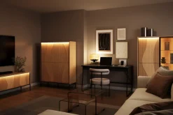 Lenart Komody Do Przedpokoju|Komody Do Jadalni*Duża komoda z oświetleniem LED Flow FW-02 dąb vincenza bielona/czarny