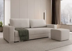 Hauss Kanapy I Sofy Do Salonu|Sofy Rozkładane*Duża sofa rozkładana z poduchami z pufą Hermes