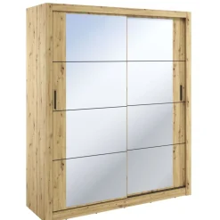 Lenart Szafy*Duża szafa z lustrami do sypialni Arti AR-03 dąb artisan