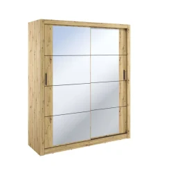 Lenart Szafy*Duża szafa z lustrami do sypialni Arti AR-03 dąb artisan