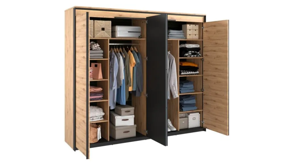 Lenart Szafy Do Przedpokoju|Szafy Do Sypialni*Duża szafa z lustrem do sypialni Quant QS-05