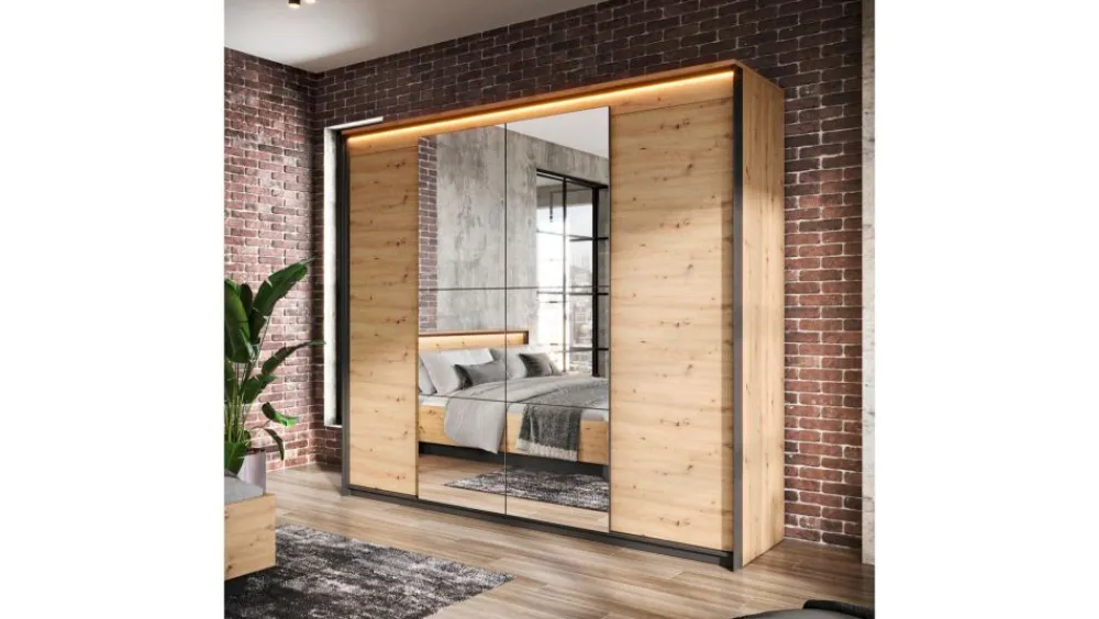 Lenart Szafy Do Przedpokoju|Szafy Do Sypialni*Duża szafa z lustrem do sypialni Quant QS-05