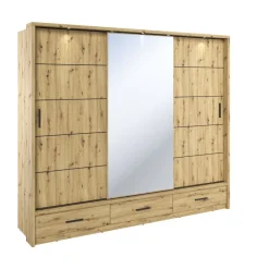Lenart Szafy Do Przedpokoju|Szafy Do Sypialni*Duża szafa z lustrem do sypialni Arti AR-01 dab artisan