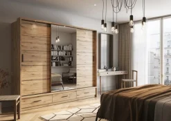 Lenart Szafy Do Przedpokoju|Szafy Do Sypialni*Duża szafa z lustrem do sypialni Arti AR-01 dab artisan