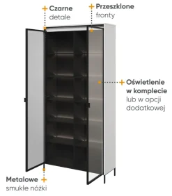 Lenart Szafki I Regały Do Biura|Witryny Do Jadalni*Duża szklana witryna   Trend TR-07 biała