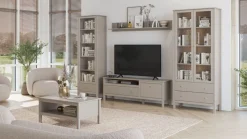 Mebelbos Witryny Do Jadalni|Witryny Do Salonu*Duża witryna z szufladami kolor taupe KLEO KL-12