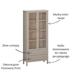 Mebelbos Witryny Do Jadalni|Witryny Do Salonu*Duża witryna z szufladami kolor taupe KLEO KL-12