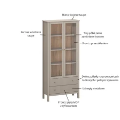 Mebelbos Witryny Do Jadalni|Witryny Do Salonu*Duża witryna z szufladami kolor taupe KLEO KL-12