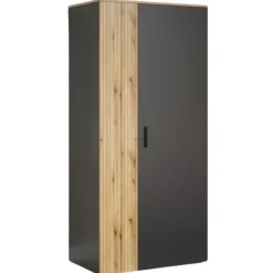 Mebelbos Szafy*Dwudrzwiowa szafa 90 cm grafit/dąb evok Esteban 2D