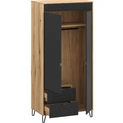 Mebelbos Szafy Do Przedpokoju|Szafy Do Pokoju Młodzieżowego*Dwudrzwiowa szafa z ryflowanymi frontami 2D2S Bellano