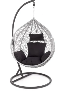 Halmar Meble Ogrodowe*EGGY fotel ogrodowy popielaty / czarny (3p=1szt)1 sztuka