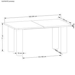 Halmar Stoły*ELEFANTE PROSTOKĄT stół rozkładany 160-240/100 dąb naturalny (2p=1szt)1 sztuka